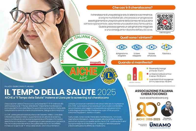 AICHE a “Il Tempo della Salute” insieme ai Lions per lo screening sul cheratocono